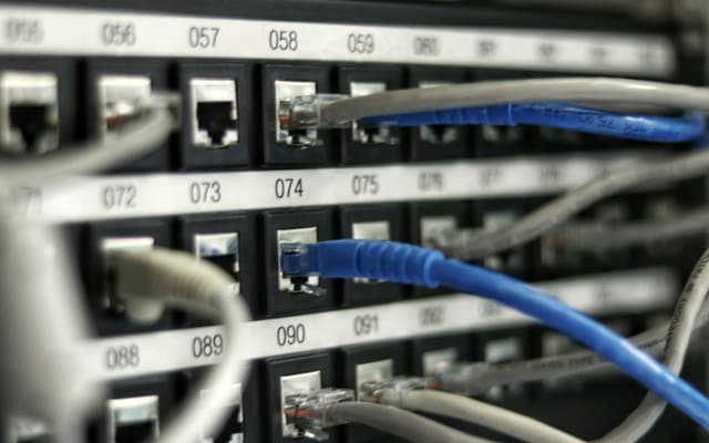 Network cabling in a server cabinet