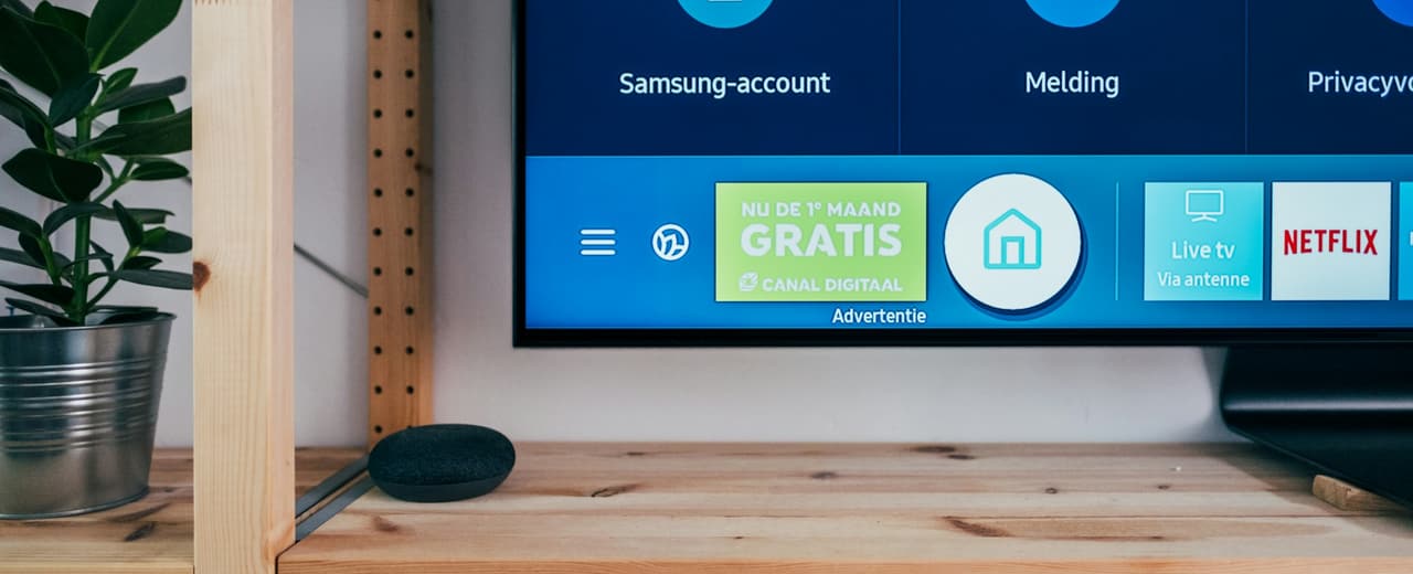A television displaying an on-demand interface
