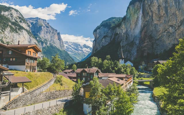 A Swiss alpine valley — Proton VPN operates under Swiss privacy law